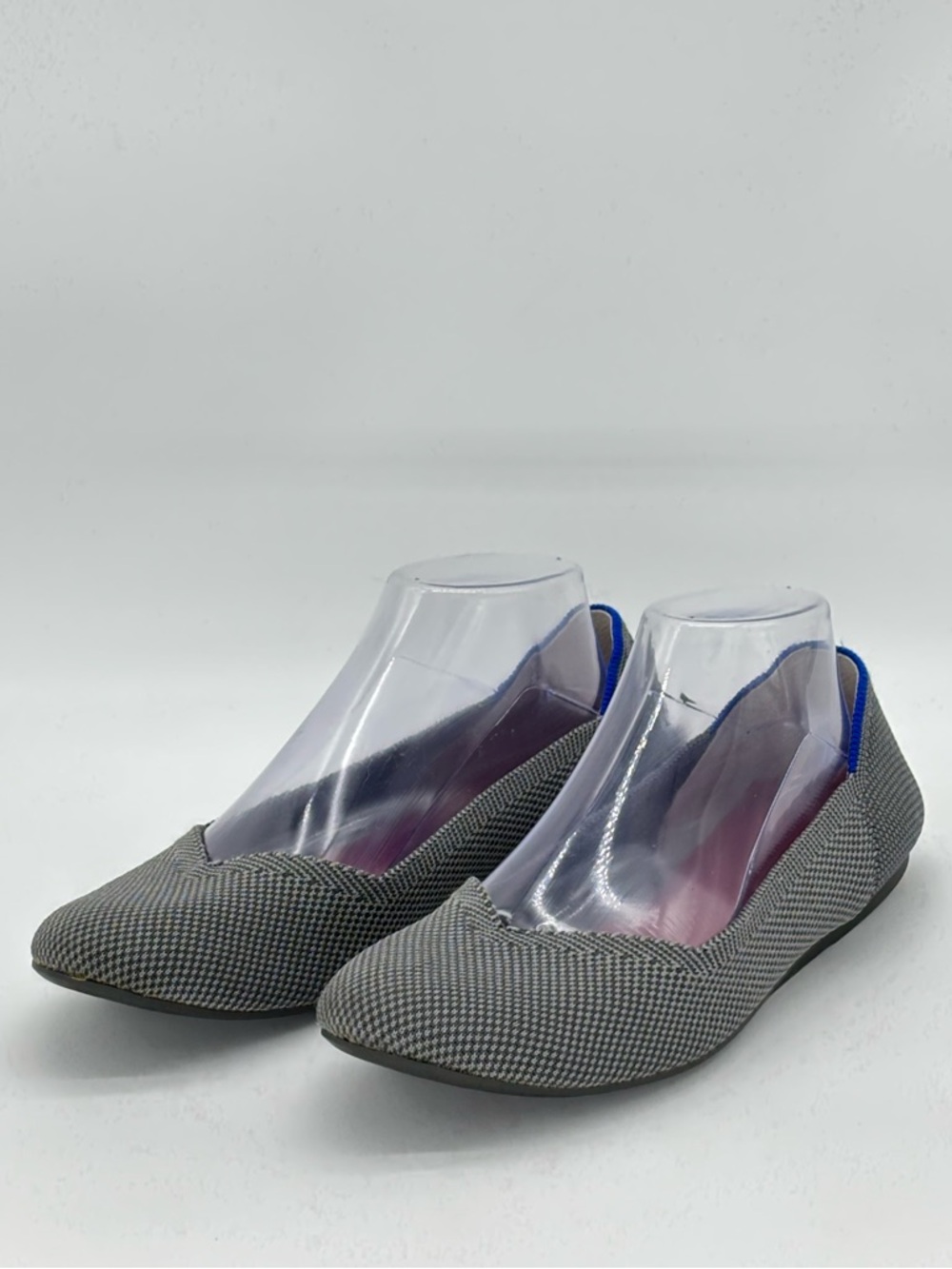 Rothys Point Flats Size 10 Gray Birdseye Knit Pointed Toe Slip On Comfort Shoes